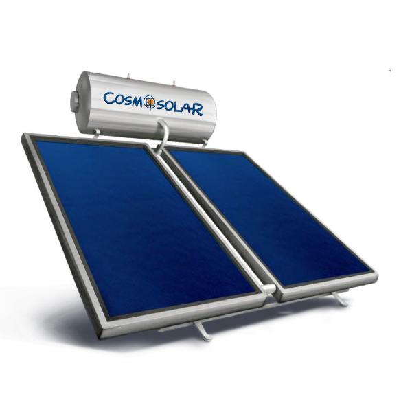 Ηλιακός Θερμοσίφωνας Cosmosolar CS-300 VS 4m2 Διπλής Ενέργειας με δοχείο Glass και με Επιλεκτικό Συλλέκτη Επίστρωσης Τιτανιου