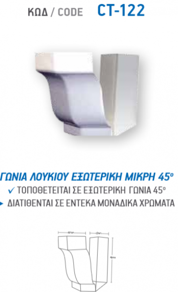 <label itemprop='name'>ΓΩΝΙΑ ΛΟΥΚΙΟΥ ΕΞΩΤΕΡΙΚΗ ΜΙΚΡΗ 45° CT-122</label>