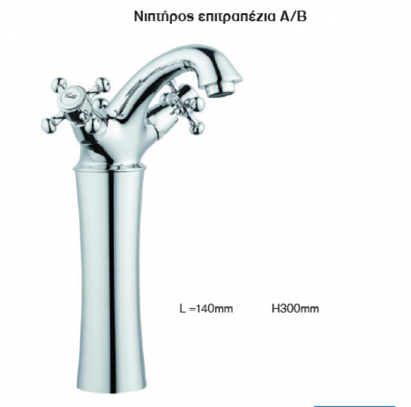 <label itemprop='name'>Μπαταρία Νιπτήρος επιτραπέζια Α/Β Σειρά ANTEA/CHROME</label>