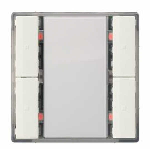 <label itemprop='name'>Μπουτόν UP 221/3 μονό (διπλό), 2 LED κατάστασης, DELTA i-system alu metallic</label>